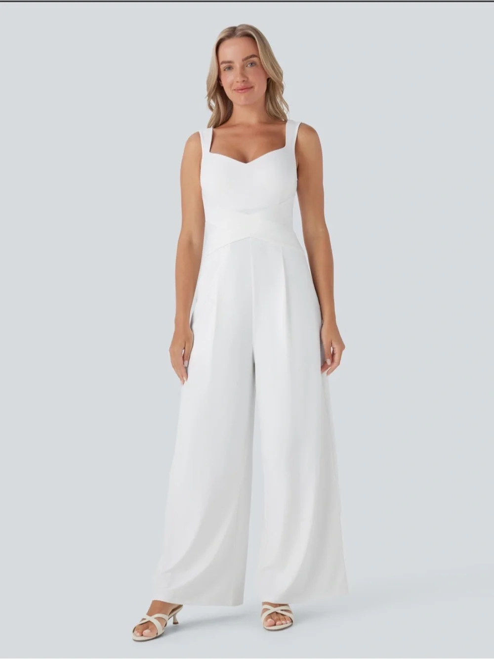 Halara U Back Sleeveless Casual Jumpsuit with Pockets Size Large